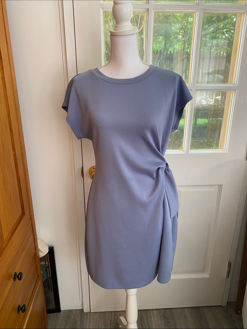Nicole Miller Blue Side-Tie Sheath Dress